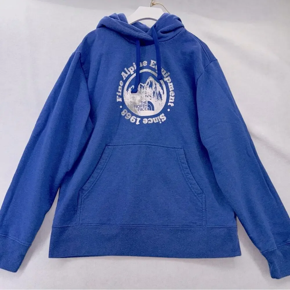 Men’s The North Face Pullover Hooded Sweatshirt Hoodie Blue size Medium